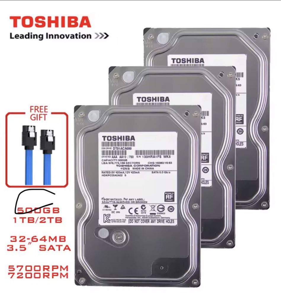 Жорсткий диск Toshiba 500 gb 3,5 7200 rpm 64 mb