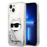Etui Karl Lagerfeld Glitter Choupette Head Na Iphone 14 Plus - Srebrne