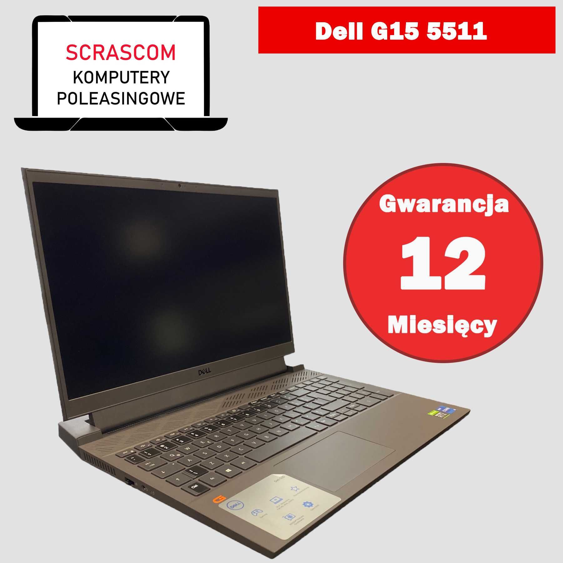 Laptop gamingowy Dell G15 5511 core i5 16GB RAM 512GB SSD RTX 3050