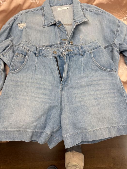 Джинсовий костюм піджак шорти
