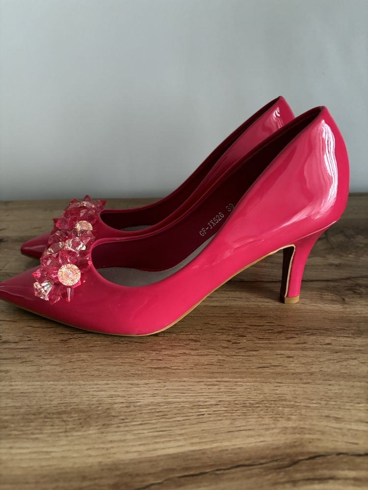 Buty na korku rozowe 39 /bal karnawalowy