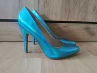 Nowe szpilki turkusowe holo New Look 38 buty niebieskie zielone morski