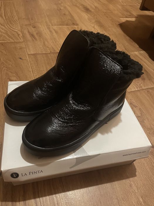 Лакові шкіряні ботинки зима