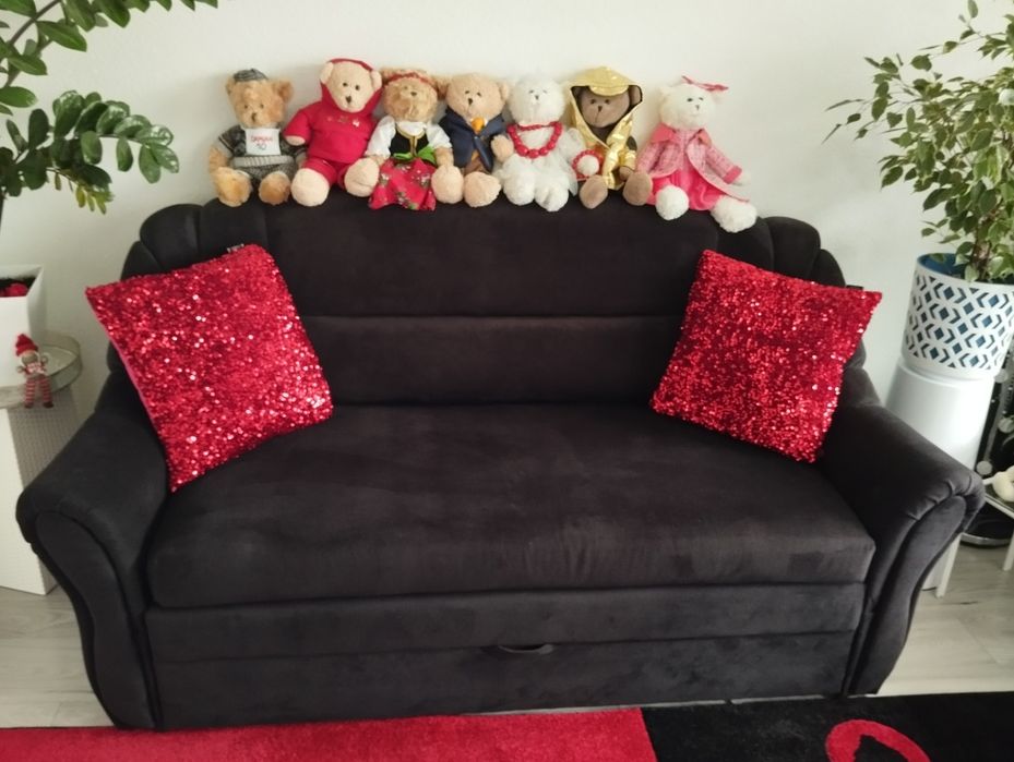 Kanapa rozkładana  czarna