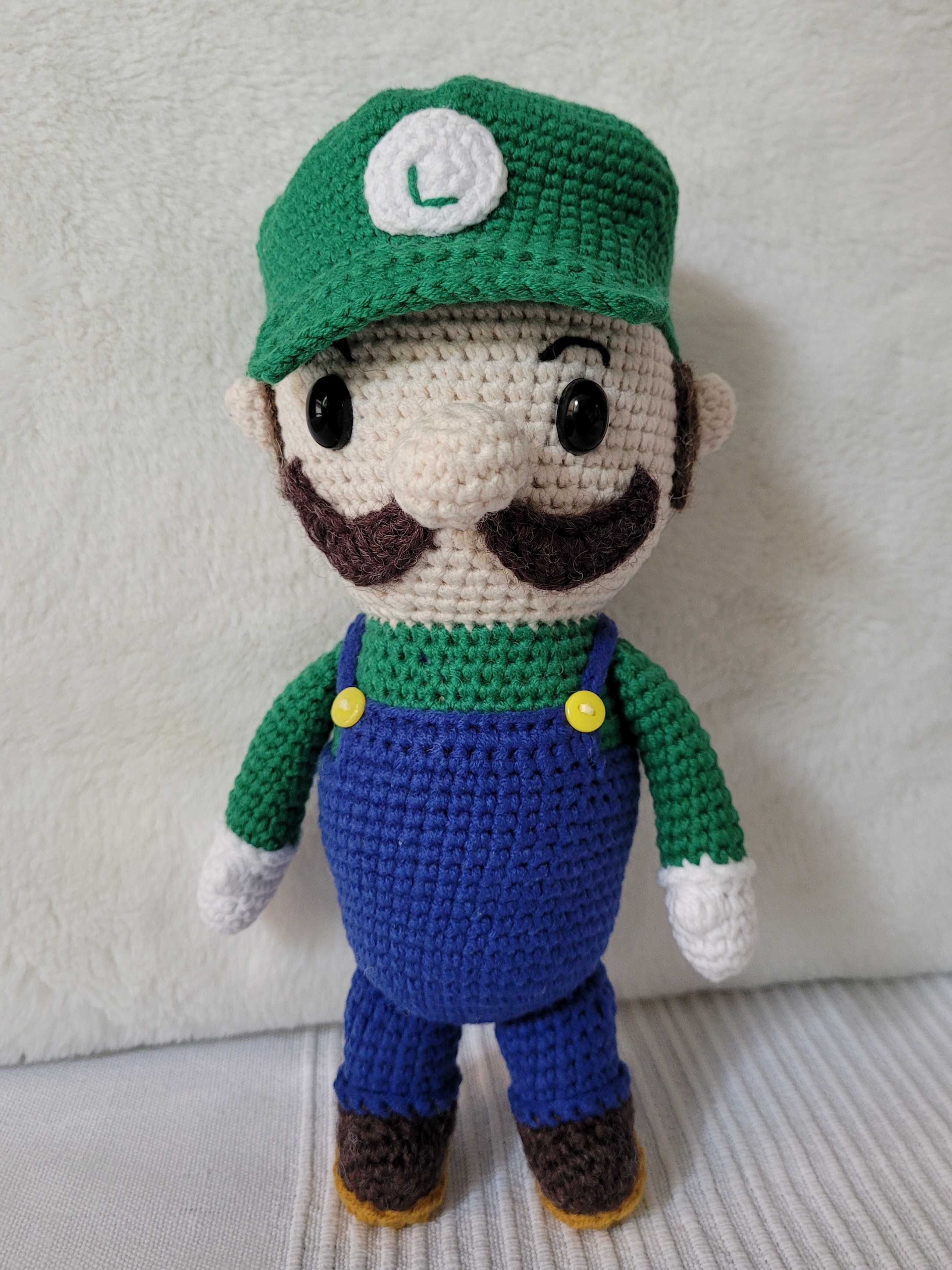 Luigi Super Mario Bros maskotka Hand MAde