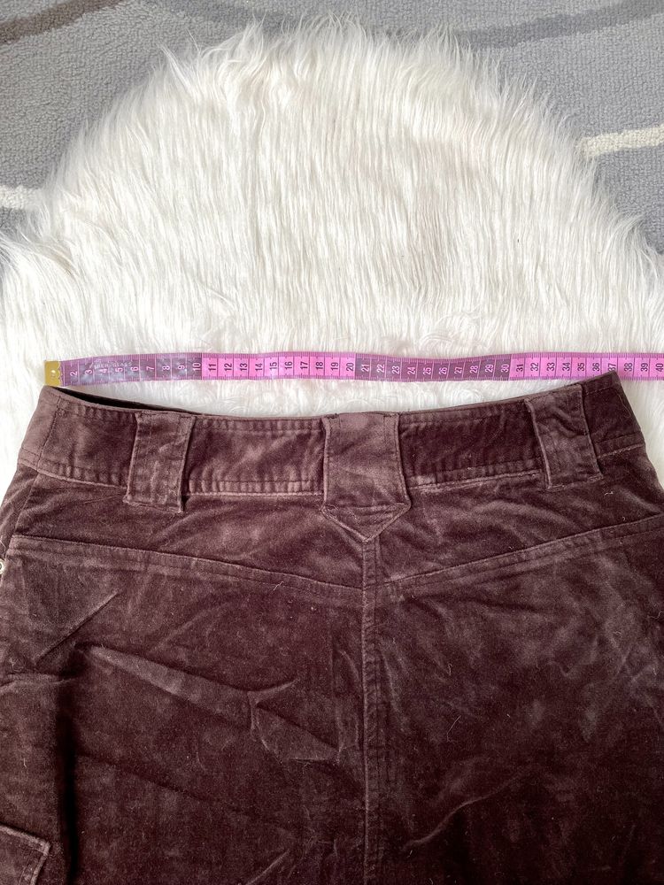 Brązowa zamszowa spódnica damska vintage hm s 36