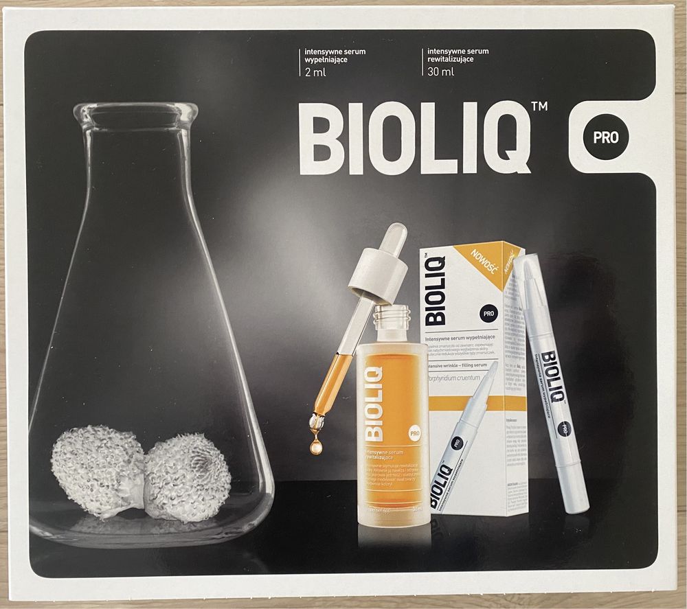 Bioliq PRO zestaw serum odmładzajace nawilżające z wit C mleczko NOWE