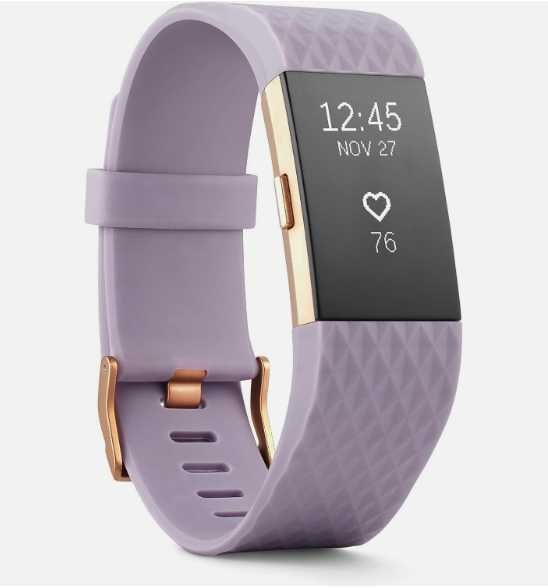 Fitbit Charge 2 Gold Smartwatch + bransoletka magnetyczna fitnes rose