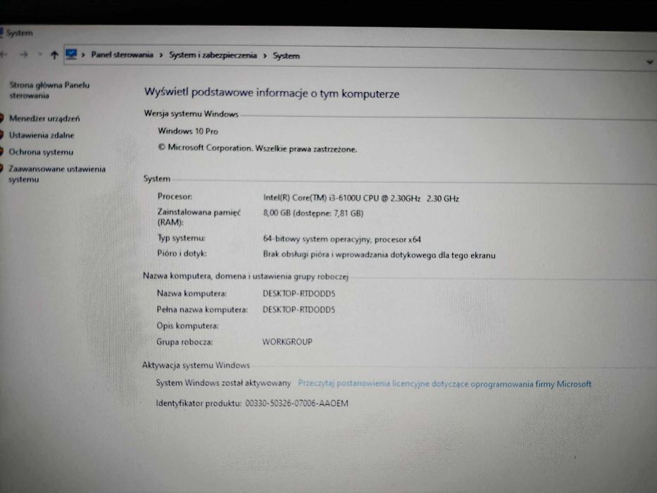 Dell Latitude E5470 i3-6100U 8GB 250GB 1920x1080 Windows 10 Home ładny