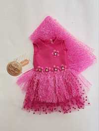 Ubranko różowa sukienka tiulowa dla lalki Paola Reina