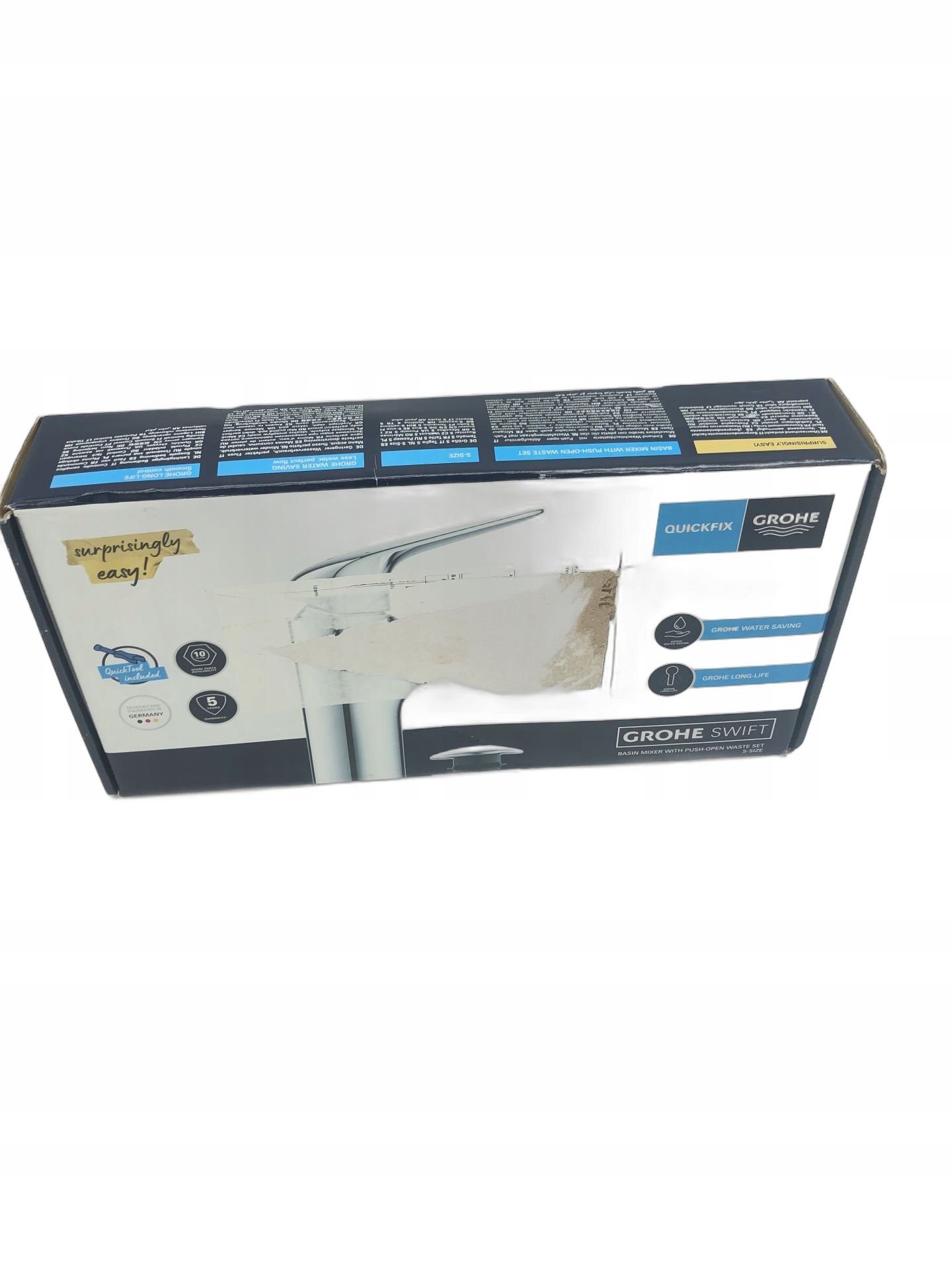 GROHE Swift chromowana bateria oszczędzająca wodę z Push-Open 16cm