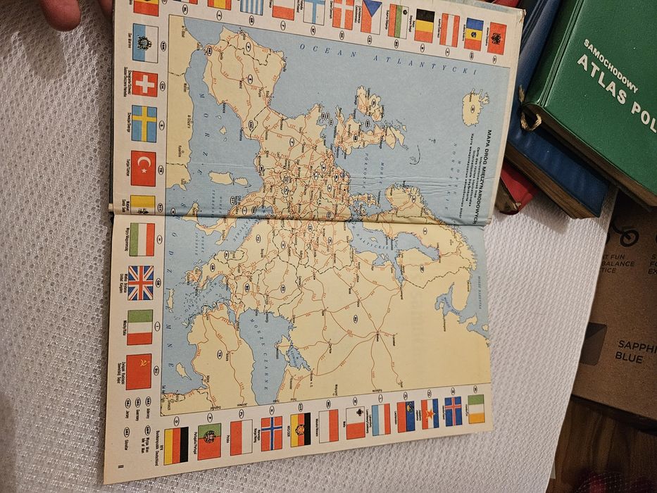 Atlas samochodowy mapa Europy prl