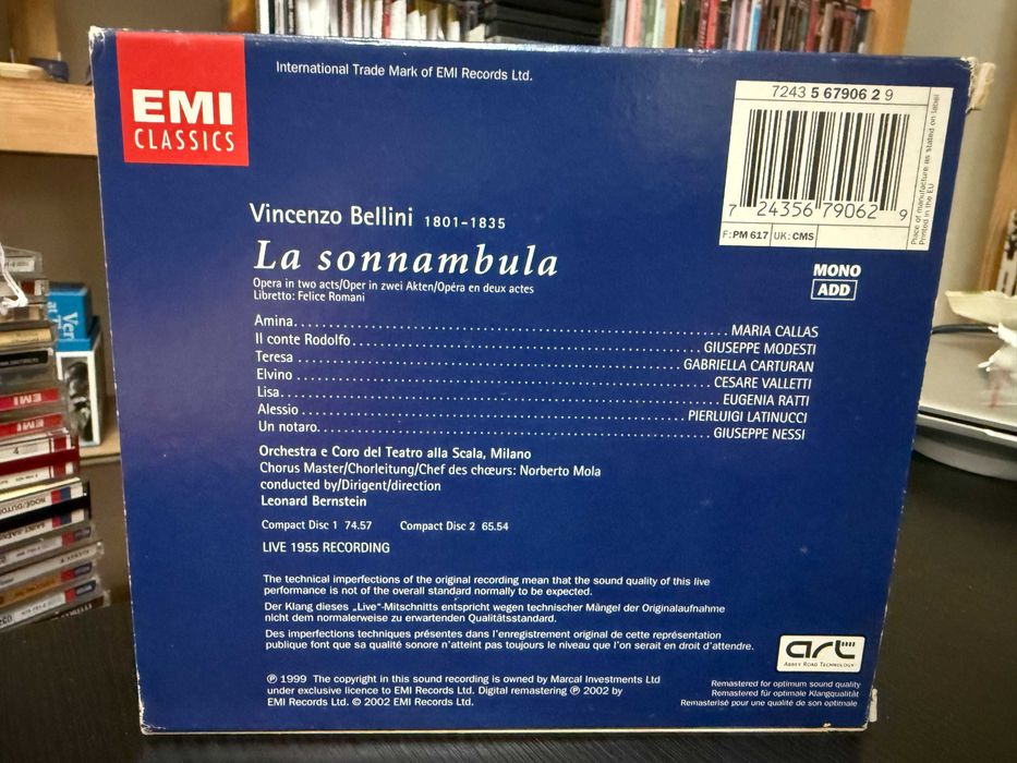 Bellini – La Sonnambula – Maria Callas, Modesti, Valletti – Bernstein
