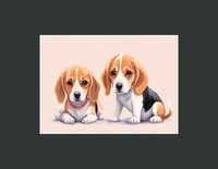 Plakat Premium słodkie beagle 2 do salonu - 50x70cm