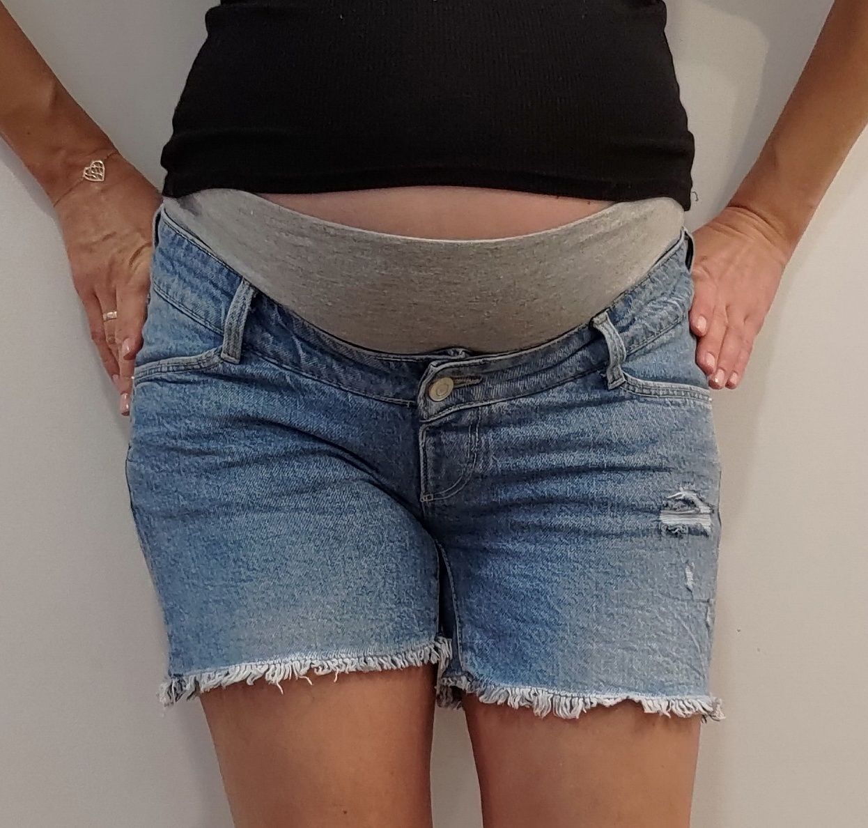 Spodenki ciążowe, dżinsowe, jeansowe, rozmiar 34, XS, C&A