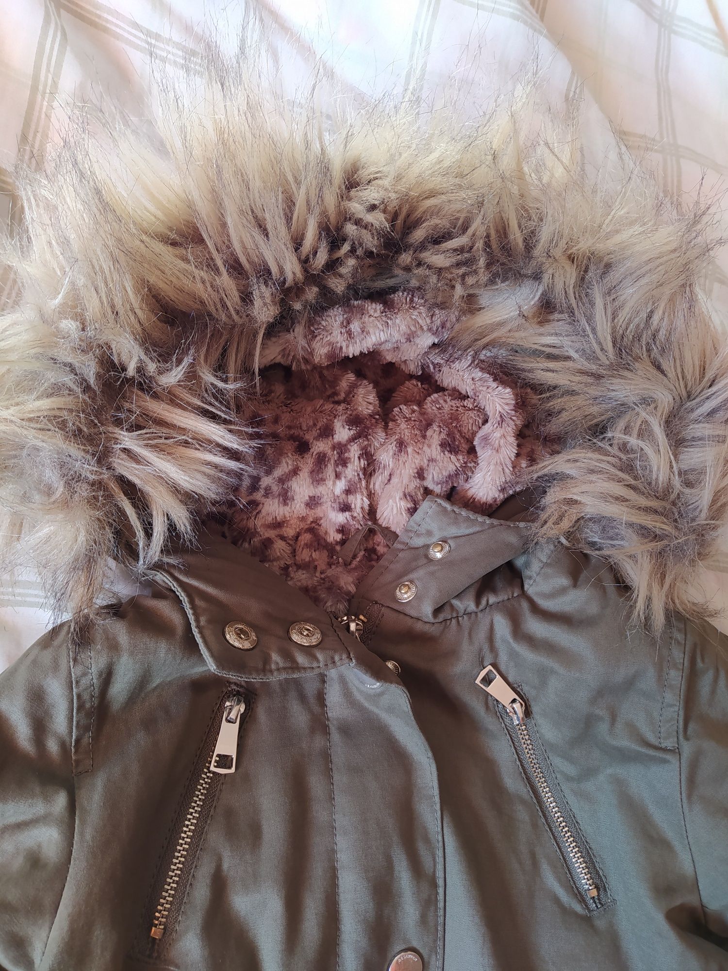 Kurtka parka dziewczęca khaki 104cm