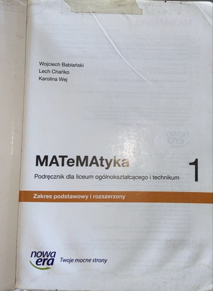 Podręcznik MATeMAtyka 1 zakres podstawowy i rozszerzony