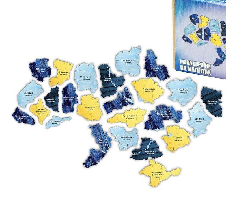 Магнитная деревянная карта-пазл Украины (25 елементов)