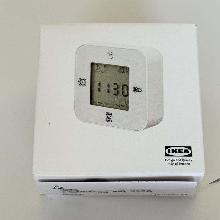 Klockis zegar termometr budzik biały.