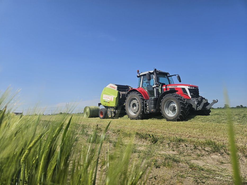 Usługi rolnicze siew kukurydzy zbóż bezorkowa zbiór kombajnem prasą