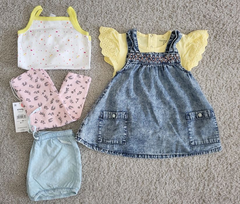 86 zestaw dla dziewczynki body że skrzydełkami sukienka jessica simpso