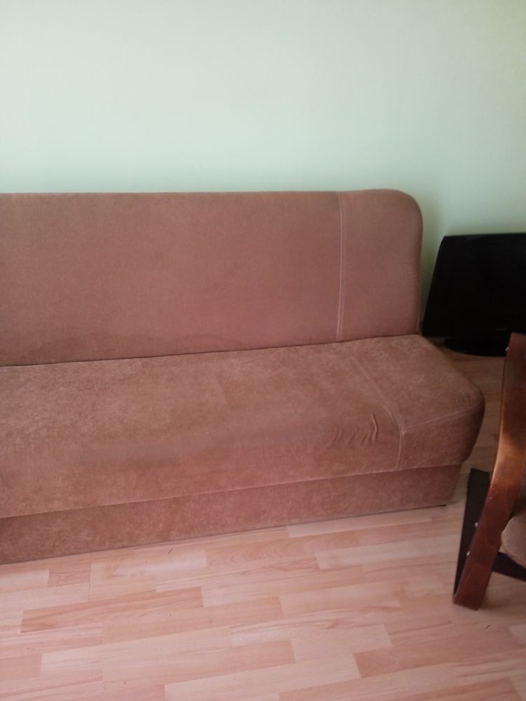 Zestaw wersalka kanapa sofa dwa fotele fotel bujany na płozach stolik