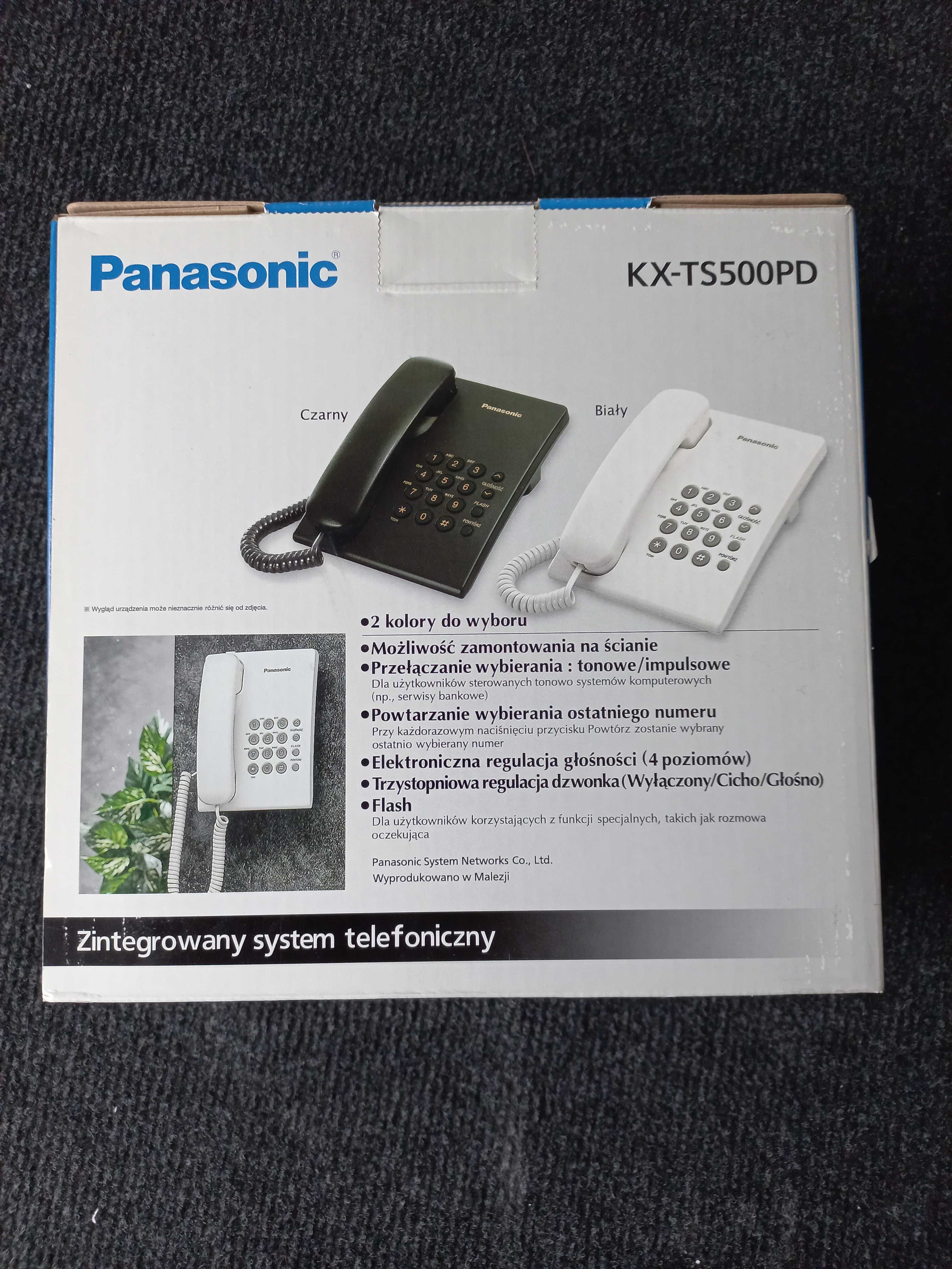 Telefon stacjonarny Panasonic KX-TS500PD kolor czarny