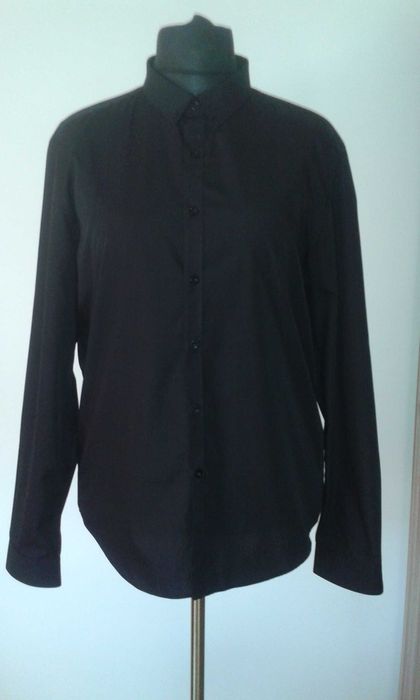 44/45 Koszula męska czarna kołnierz 44/45 długi rękaw garniturowa