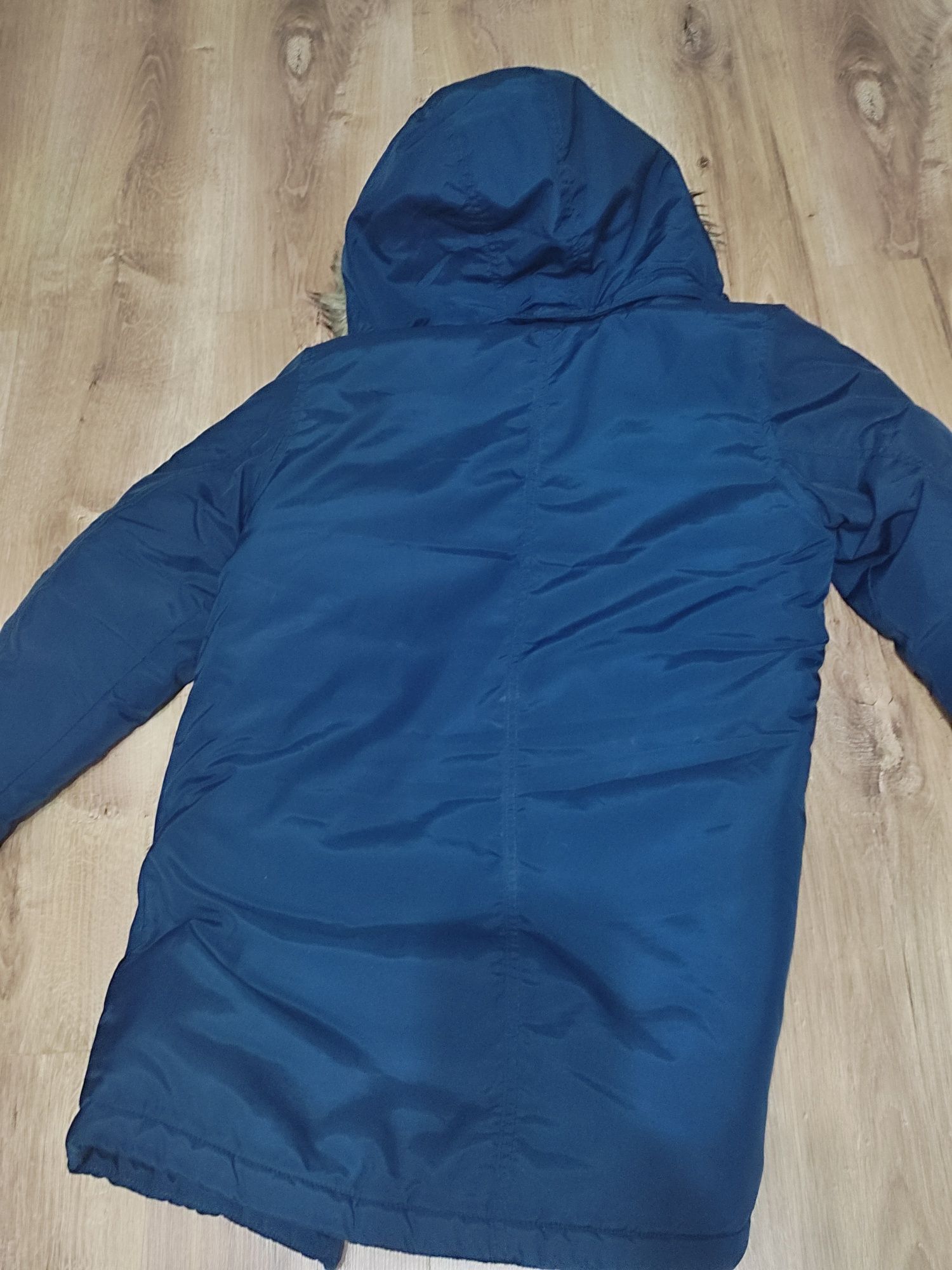 Kurtka parka zimowa H&M 152 granatowa