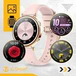 Smartwatch Damski  JGR-109 złoty Polskie Menu 1 silikonowa + 1 stalowa