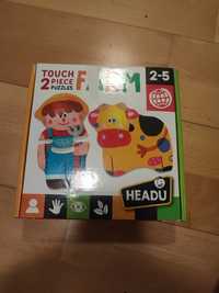 Headu puzzle sensoryczne 2-5  15 sztuk farma