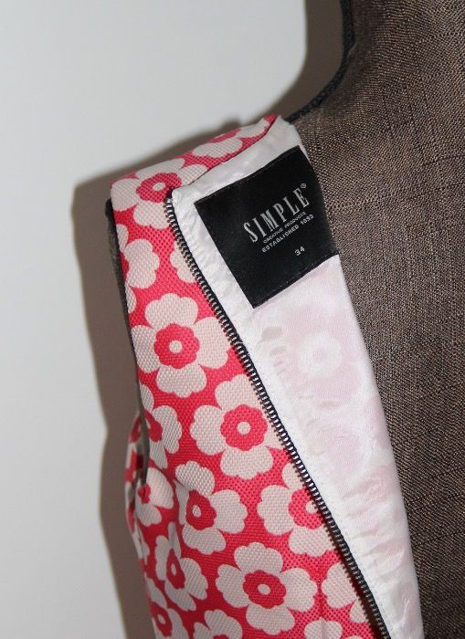 SIMPLE rózowa biała czerwona sukienka kwiatki 34 xs 36 s ANNA MUCHA