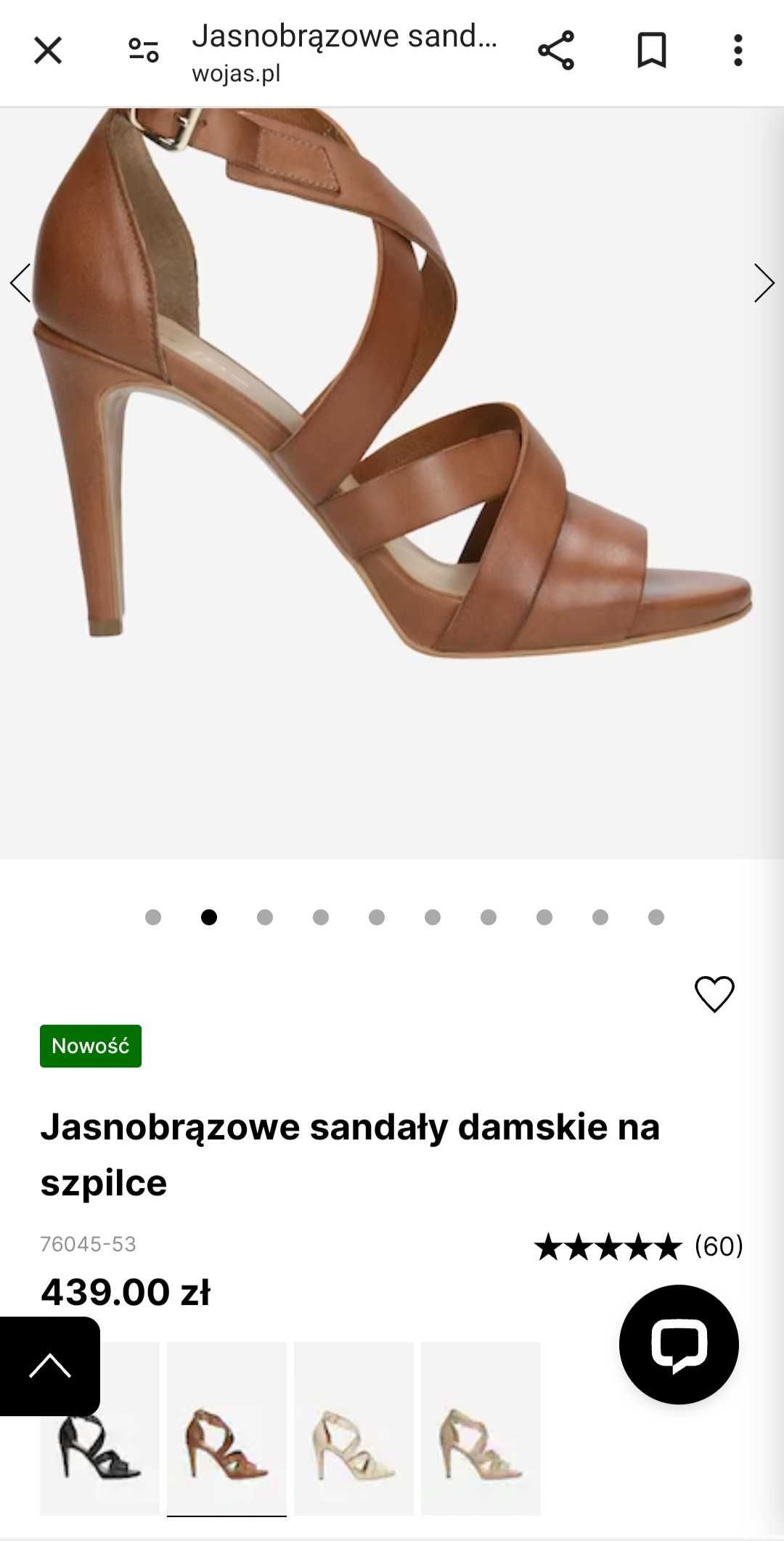 Sandały na szpilce Wojas, NOWE r.38