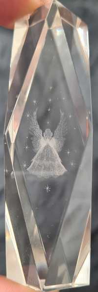 Szkło kryształowe monolit prezent grawerowanie laserowe 3D anioł