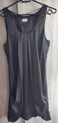 Czarna satynowa sukienka damska Koktajlowa H&M rozm XS / 34