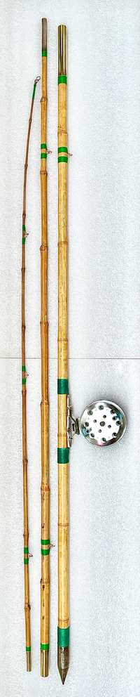 Zestaw retro fishing wędka bambusowa 420 cm z kołowrotkiem