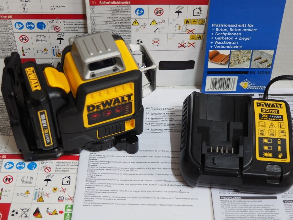 Niwelator budowlany DEWALT DCE 089R laser krzyzowy liniowy kpl aku 12v