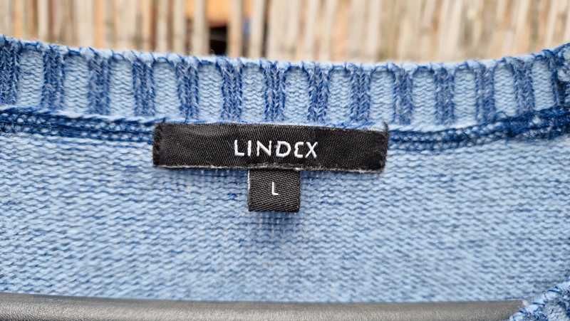 LINDEX sweter sweterek jeansowy niebieski wełna kaszmir modny 40/L