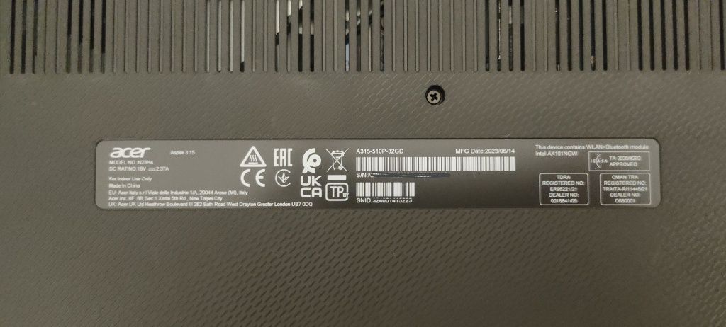 Portátil Acer novo com garantia 3anos