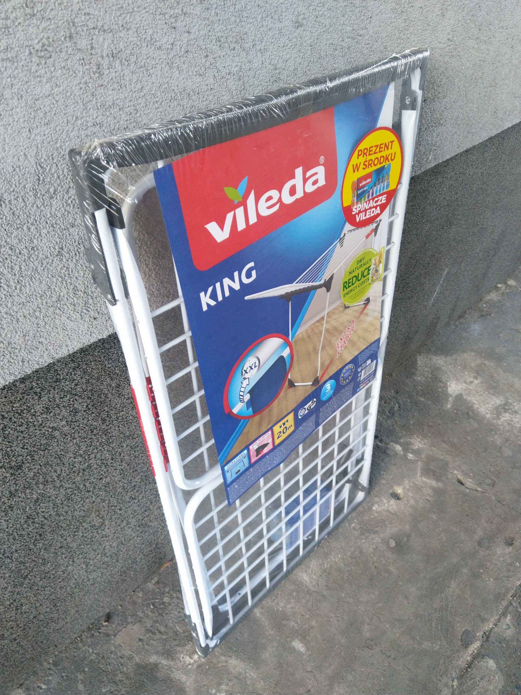 NAJTANIEJ Suszarka Na Bieliznę Pranie Ubrania KING Kółeczka + Klamerki