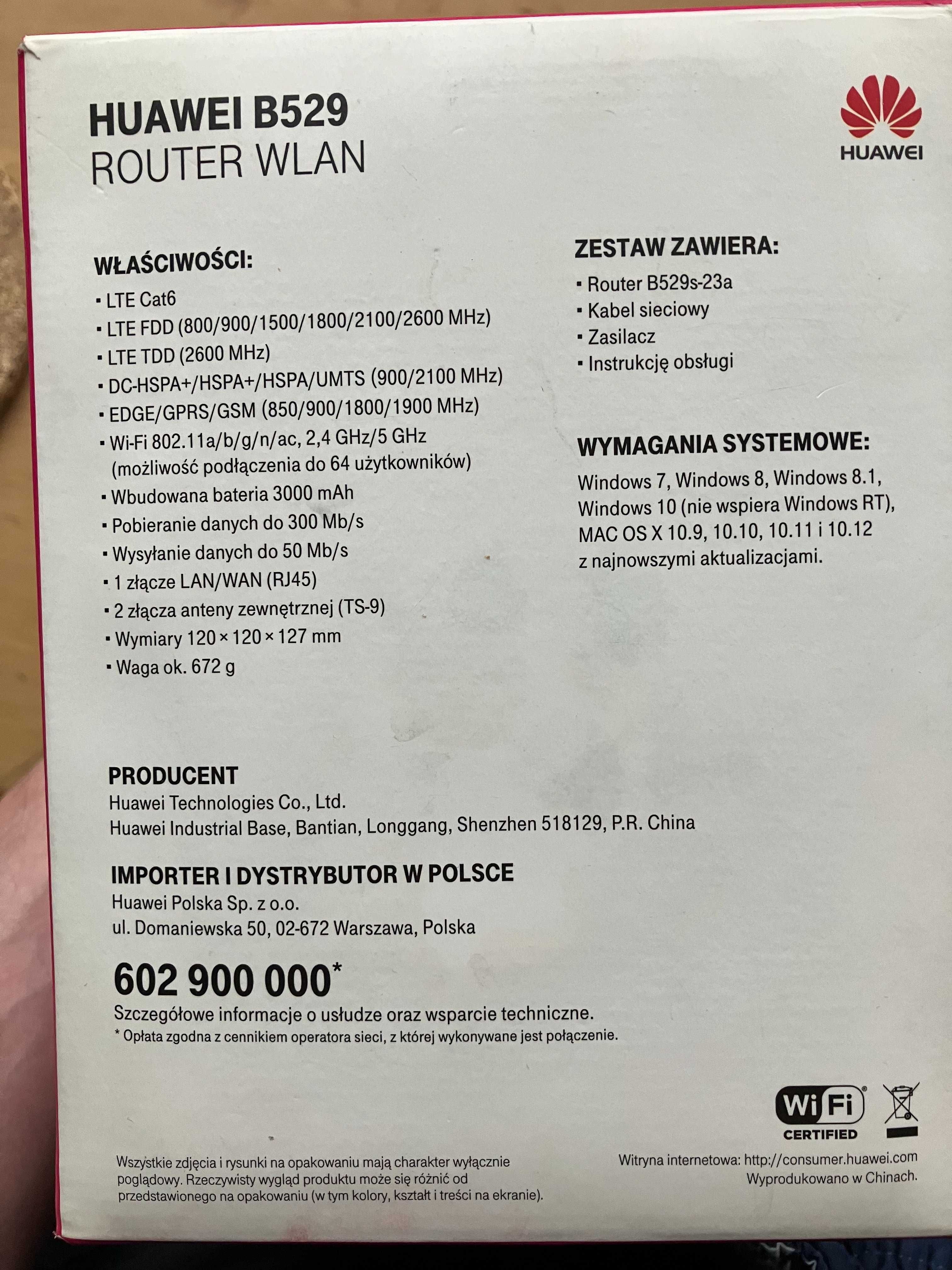 Router LTE Huawei B529 SIM Mobilny + akumulator, WIFI LAN