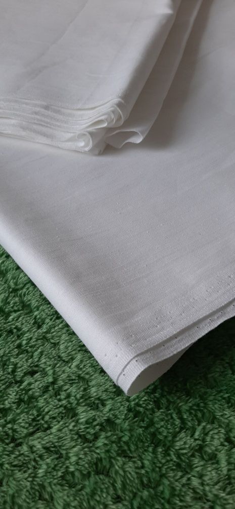 Materiał do szycia tkanina białe płótno 80cm x 14m i 70cm