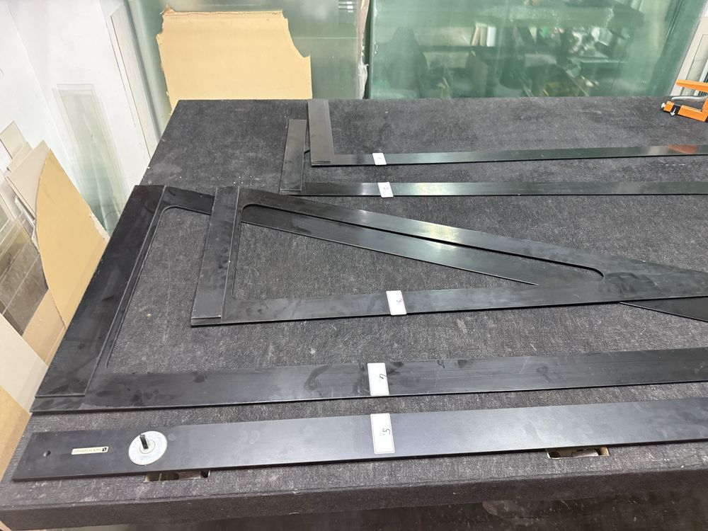 BOHLE LINIAŁ KĄTOWNIKI do cięcia szkła dł.250cm200cm155cm135cm 4sztuki