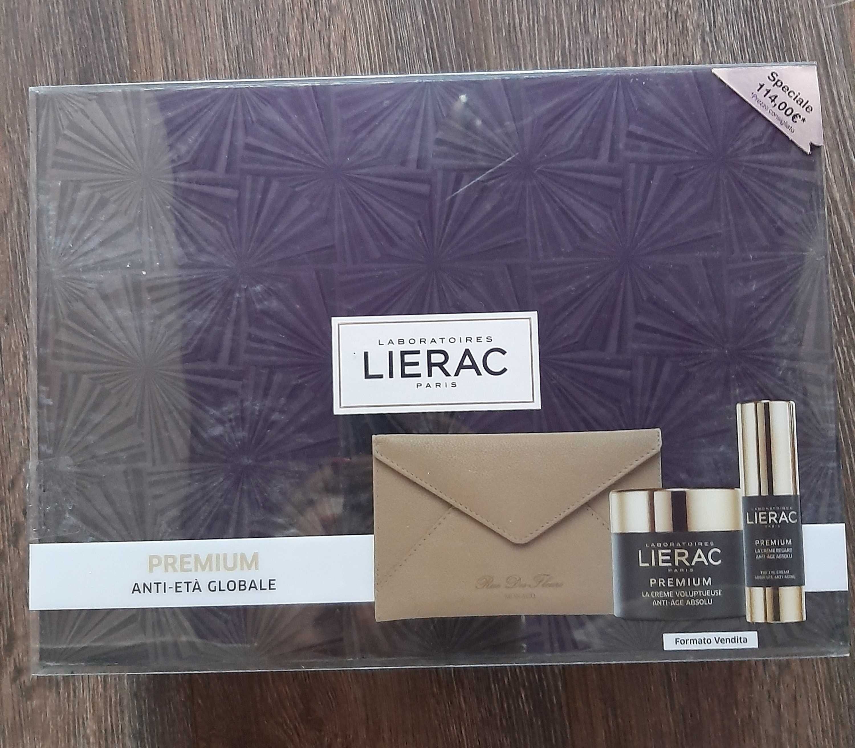 Подарочный набор крем Lierac premium +крем под глаза + кошелёк