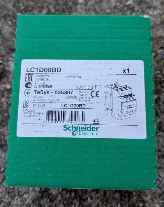 Stycznik Schneider LC1D09BD, 4kW, cewka 24V, nowy