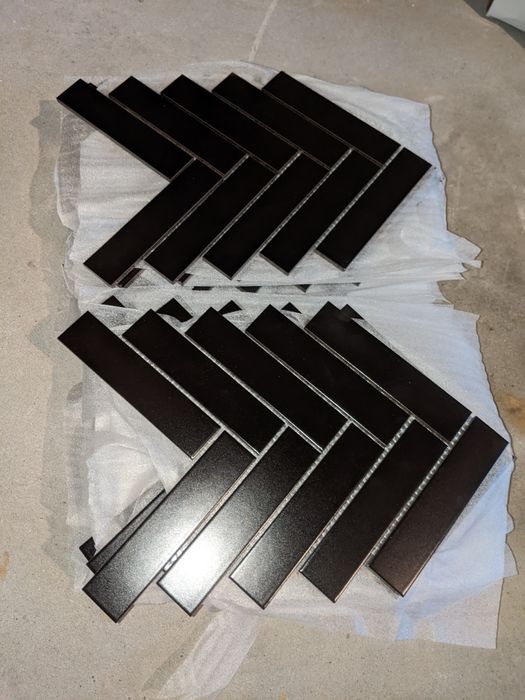 Raw decor jodełka XL czarna matowa 24 arkusze/plastry