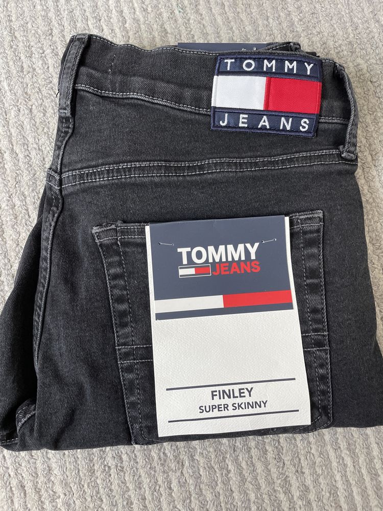 spodnie męskie, Tommy Jeans, Finley, super skinny, czarne, W32L34
