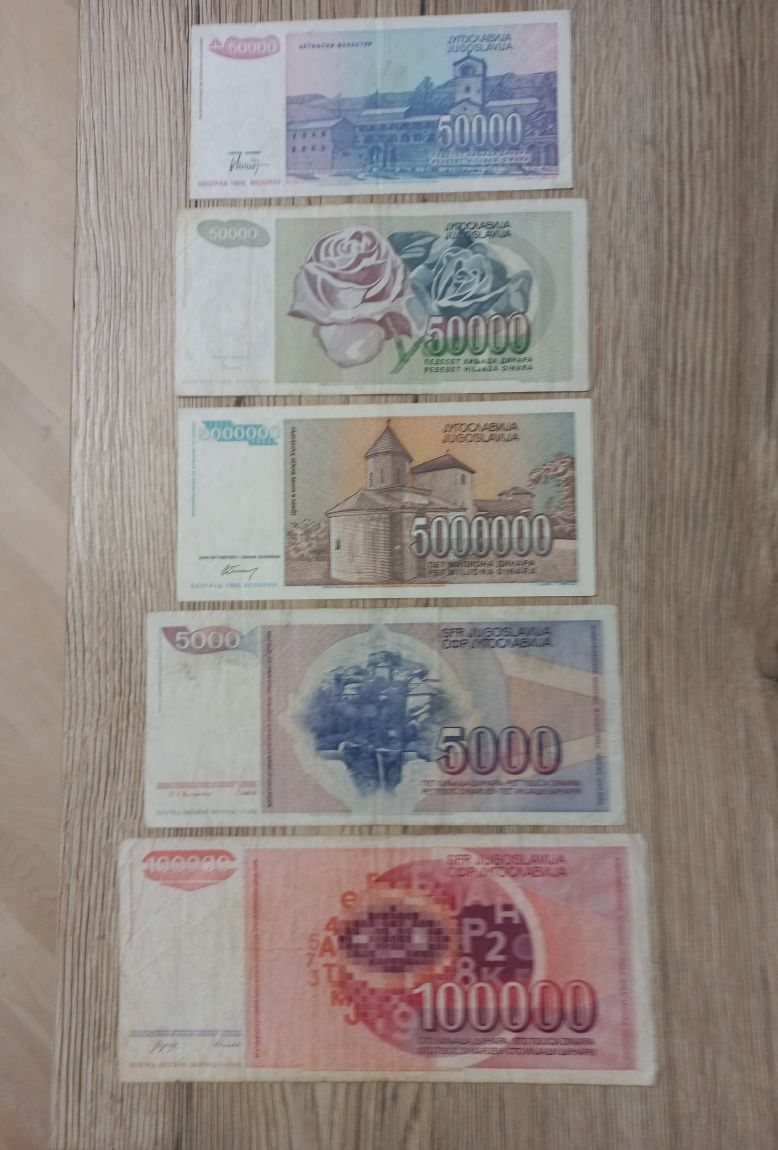 Banknoty świata Jugosławia