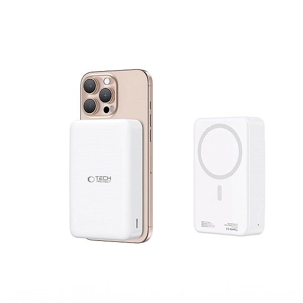Powerbank Tech-Protect PB12 LifeMag MagSafe 20000MAH - białe