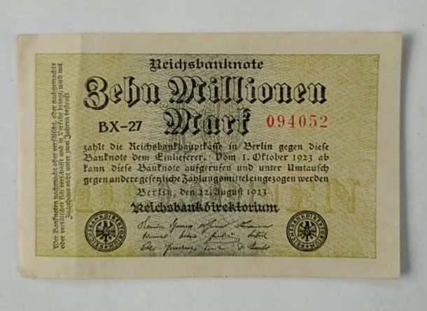 Banknot 10 mln marek , 1923 , państwo Niemcy